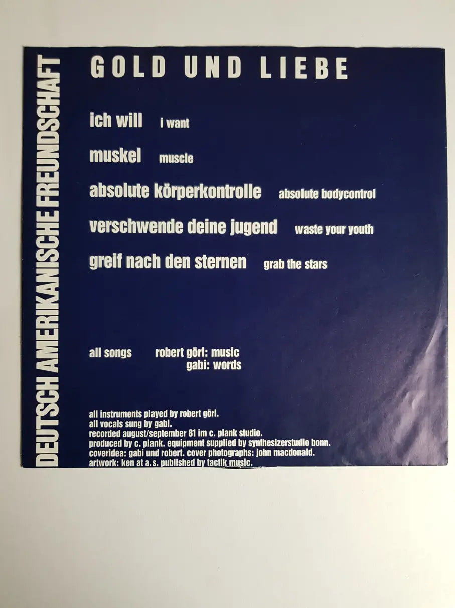 Deutsch Amerikanische Freundschaft – Gold Und Liebe