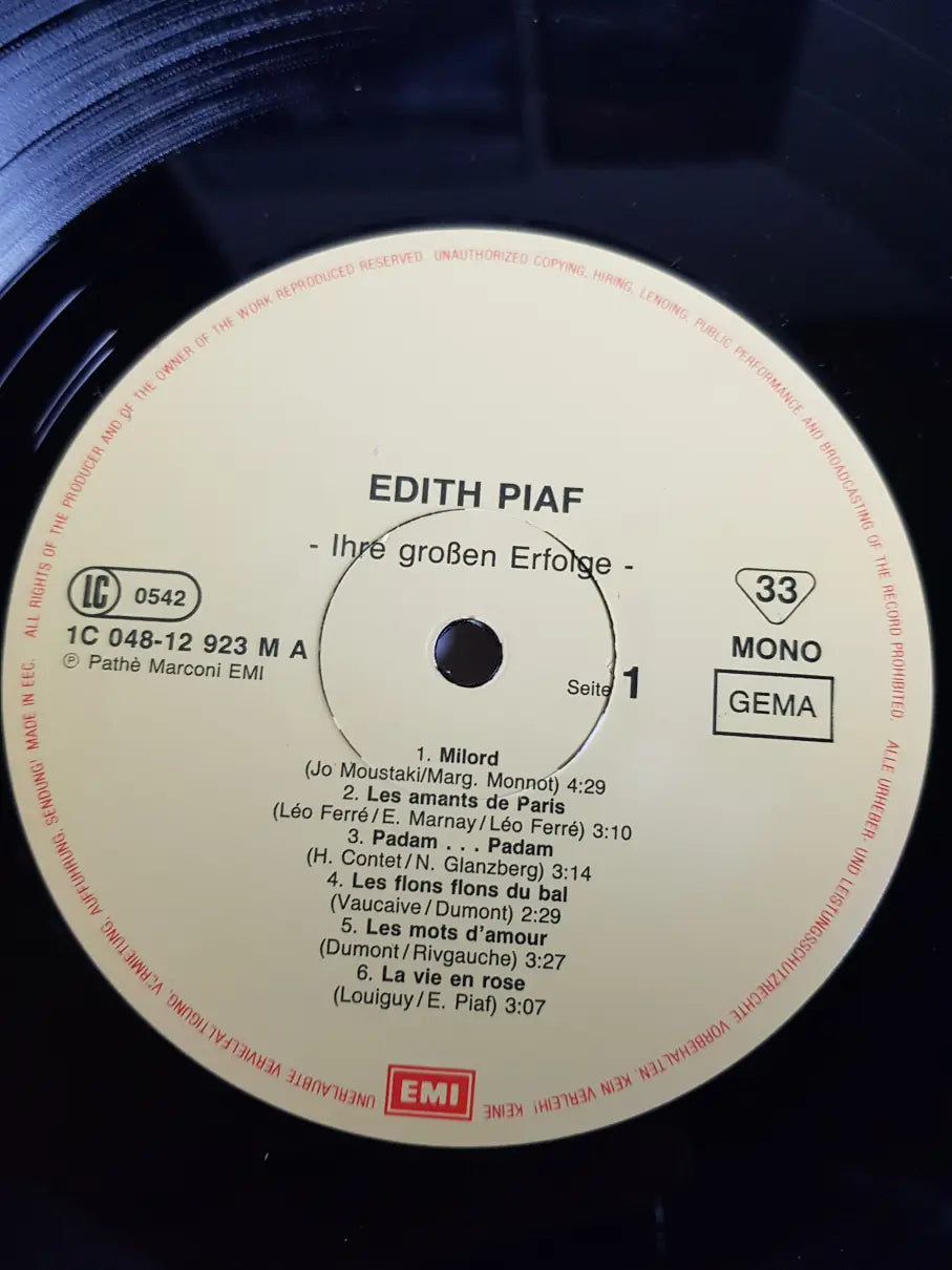 Edith Piaf – Ihre Grossen Erfolge