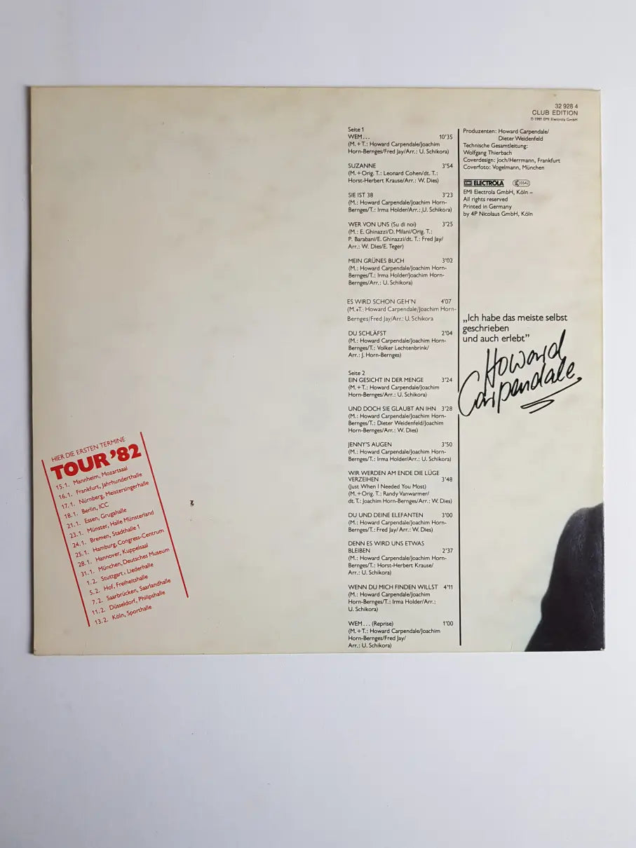 Howard Carpendale – Such Mich In Meinen Liedern