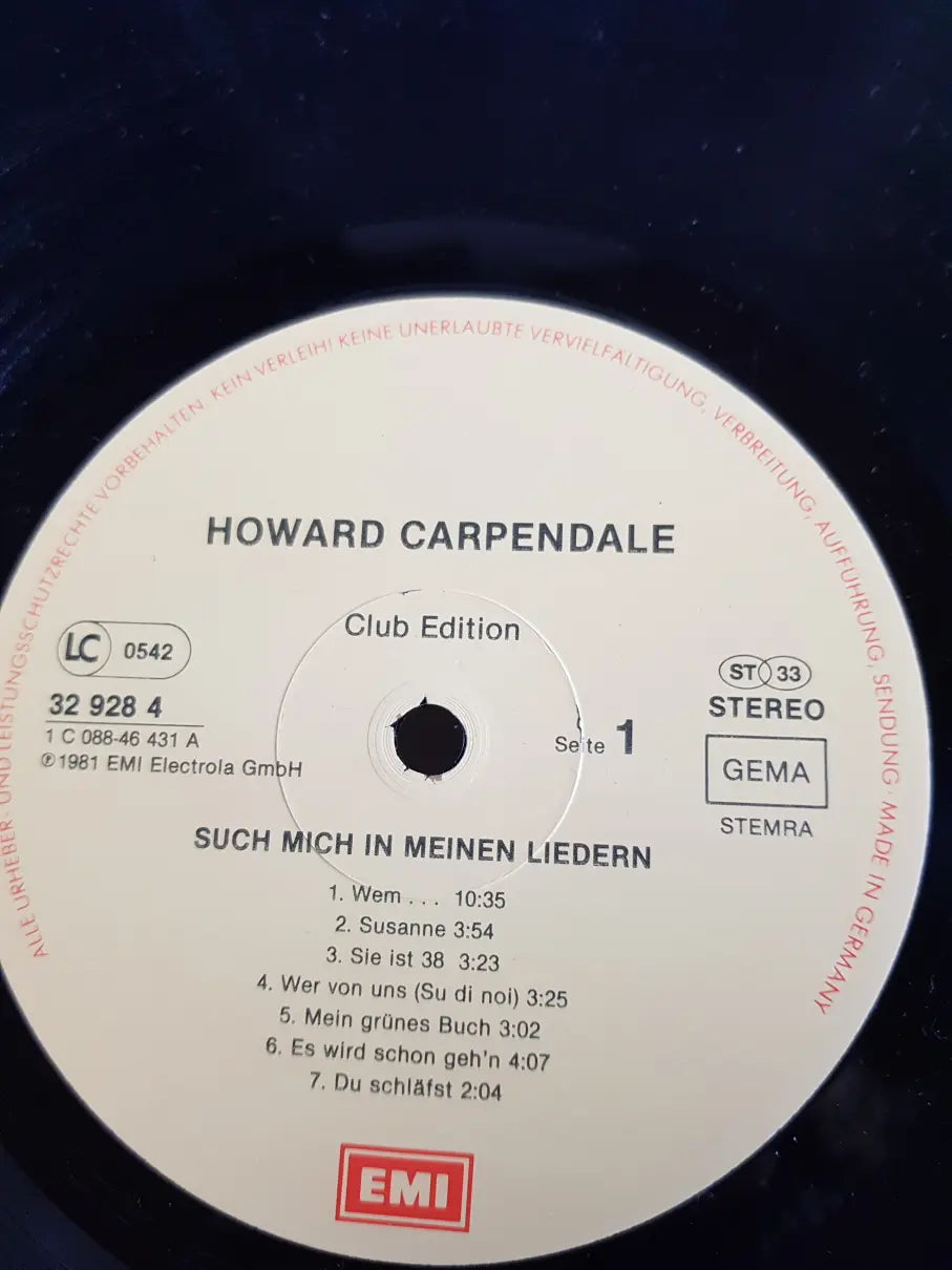 Howard Carpendale – Such Mich In Meinen Liedern