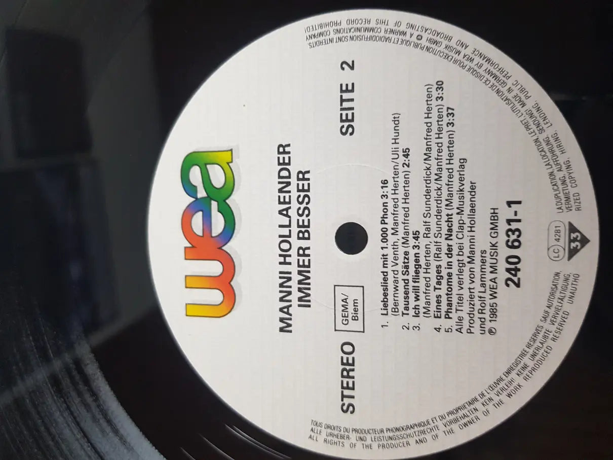 Manni Hollaender – Immer Besser