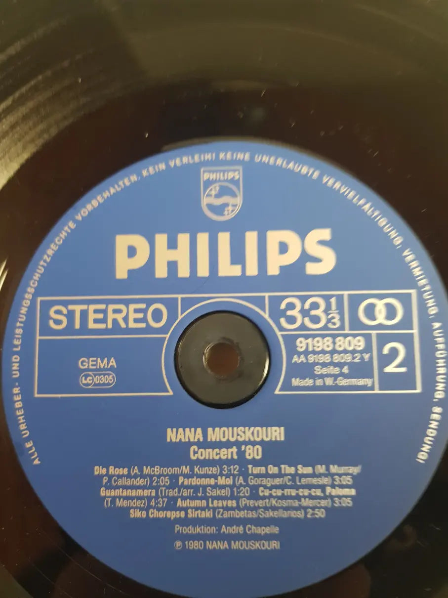 Nana Mouskouri – Concert '80 ›Die Stimme‹ (Das Live-Doppelalbum)