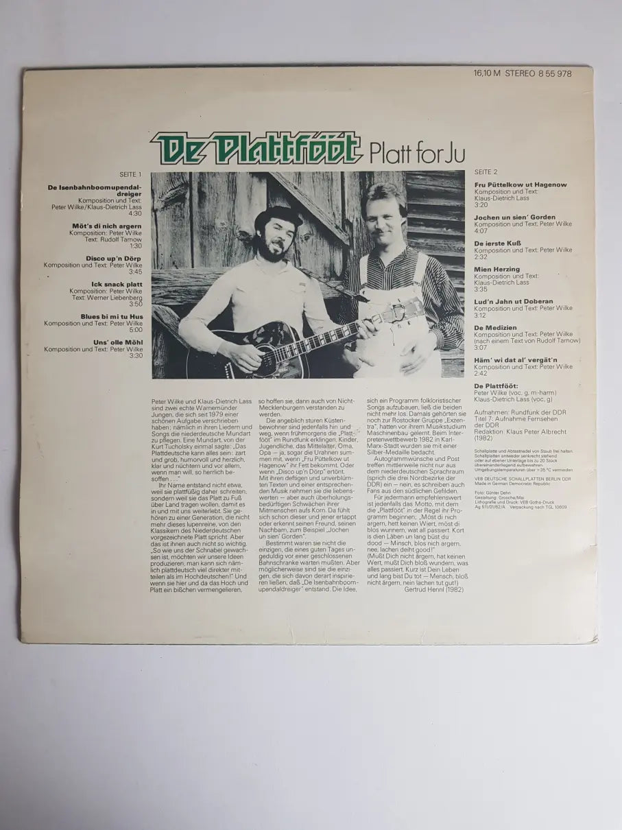 De Plattfööt – Platt For Ju