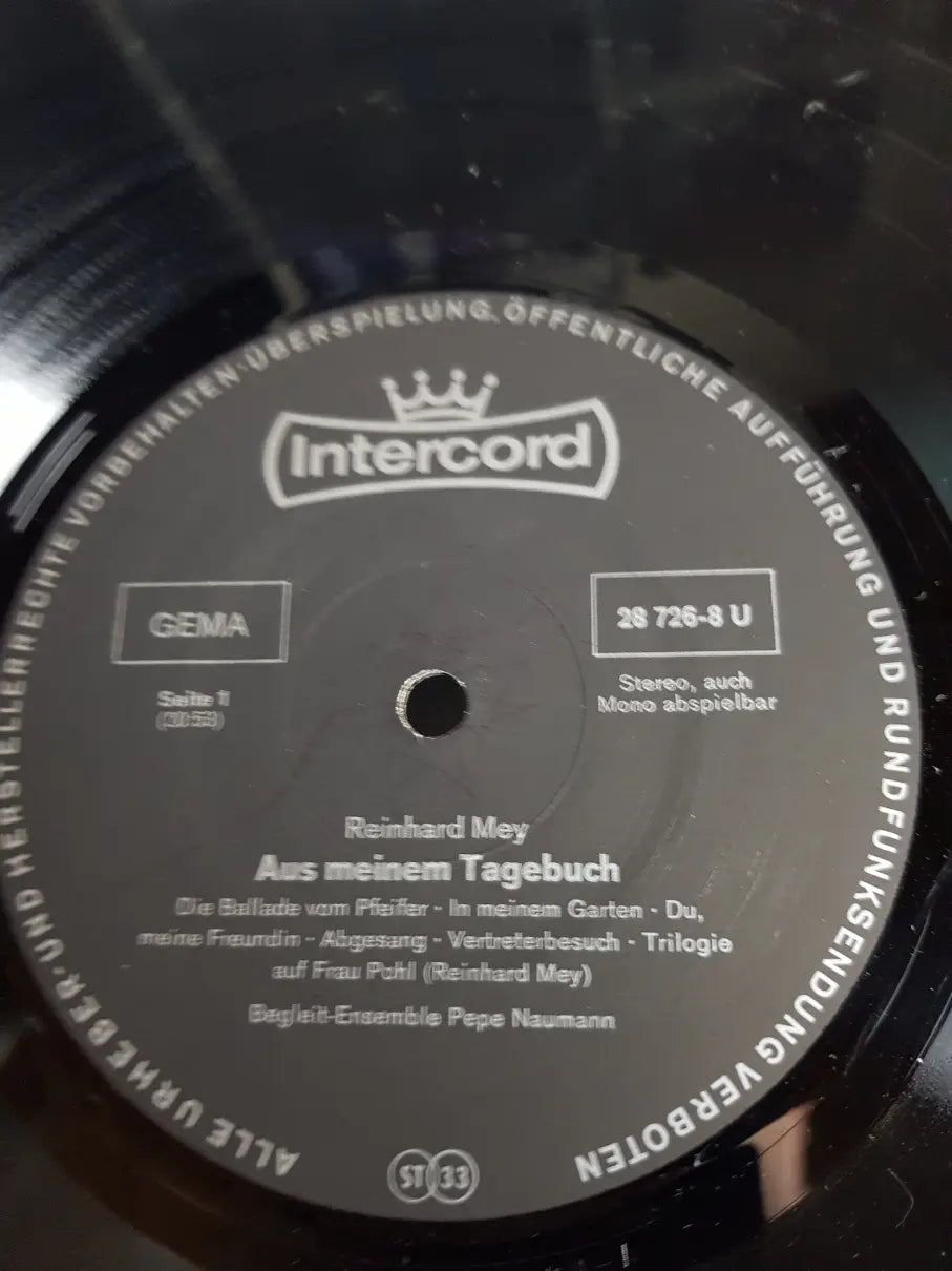 Reinhard Mey – Aus Meinem Tagebuch