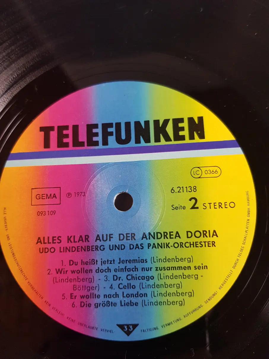 Udo Lindenberg & Das Panikorchester – Alles Klar Auf Der Andrea Doria