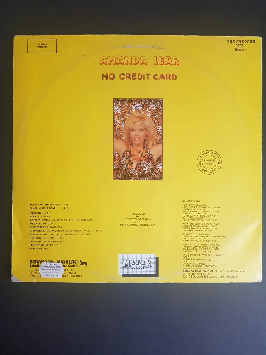 Amanda Lear – No Credit Card