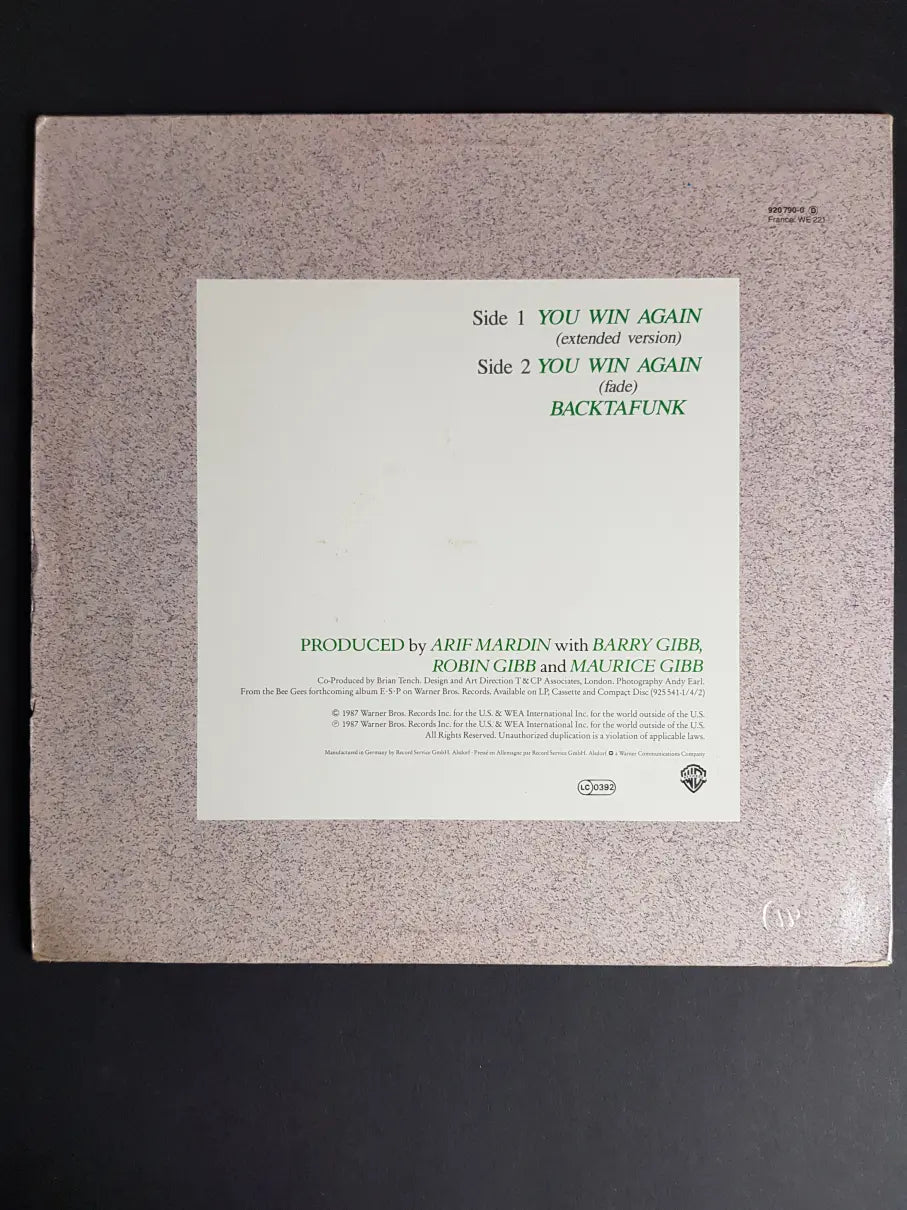 Bee Gees – You Win Again