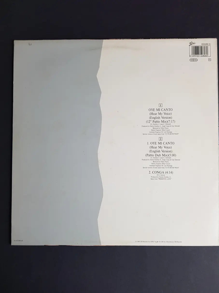 Gloria Estefan – Oye Mi Canto (Hear My Voice) (Special 12" Mixes)