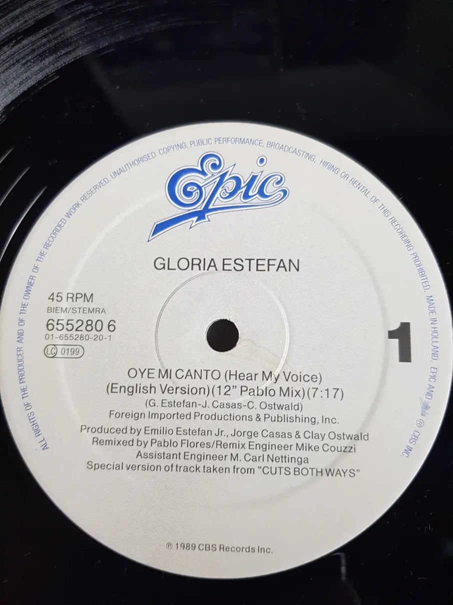 Gloria Estefan – Oye Mi Canto (Hear My Voice) (Special 12" Mixes)