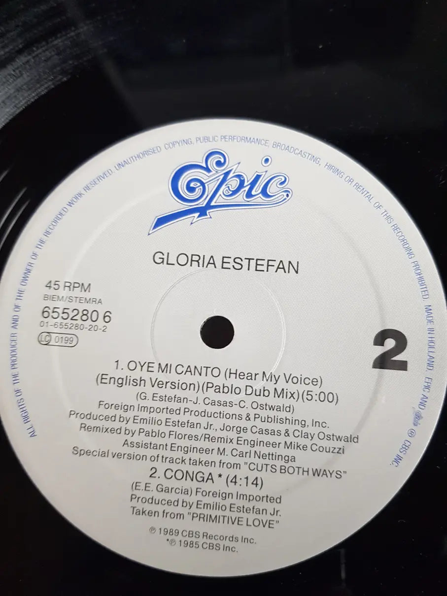 Gloria Estefan – Oye Mi Canto (Hear My Voice) (Special 12" Mixes)