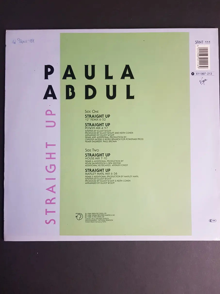 Paula Abdul – Straight Up