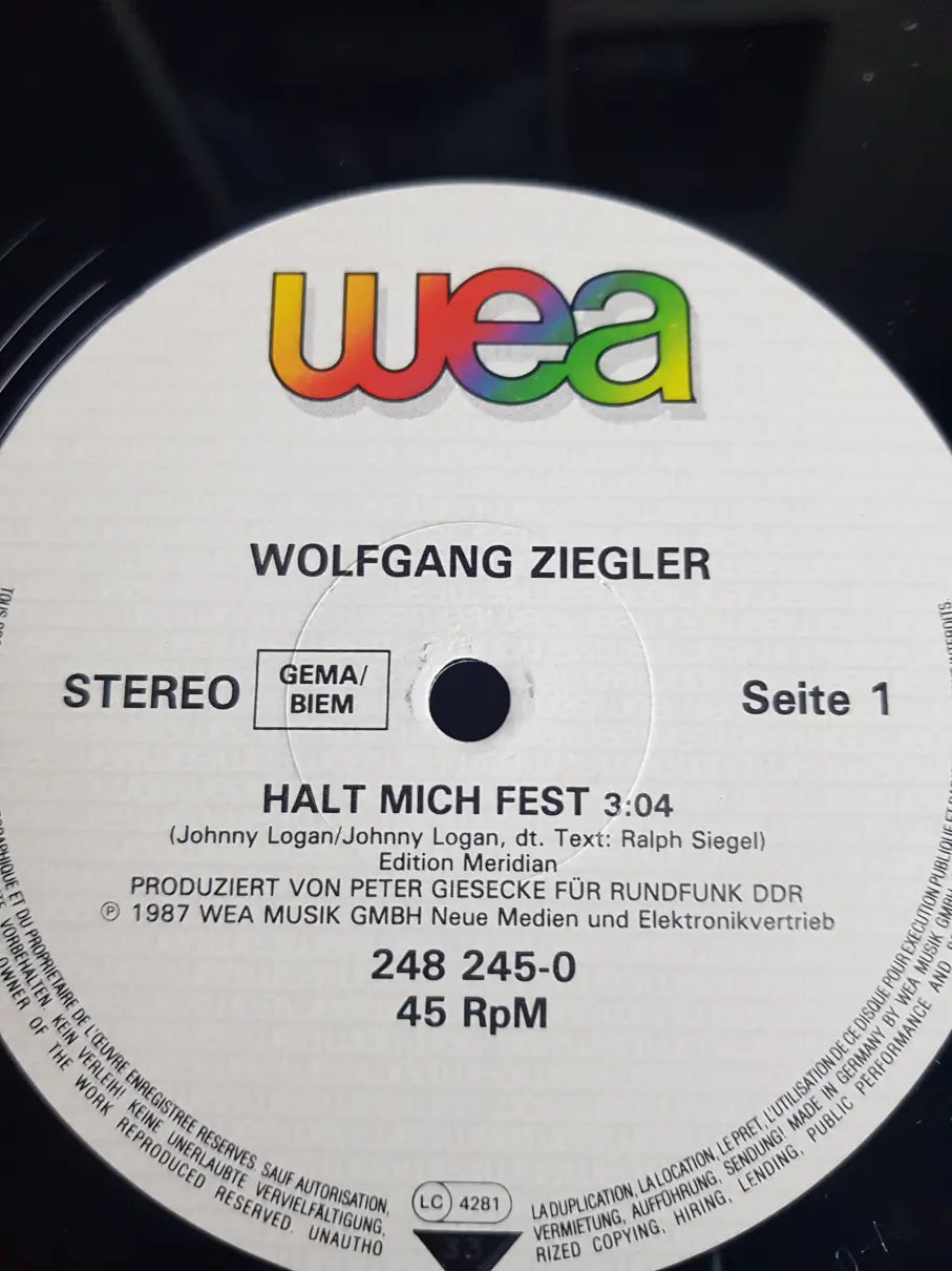 Wolfgang Ziegler – Halt Mich Fest (Hold Me Now) Promo