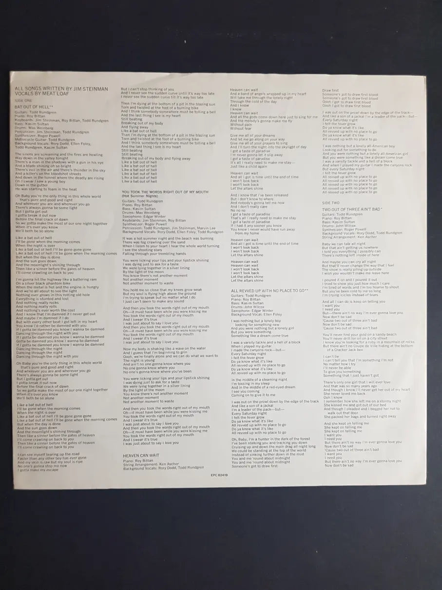 Meat Loaf – Bat Out Of Hell