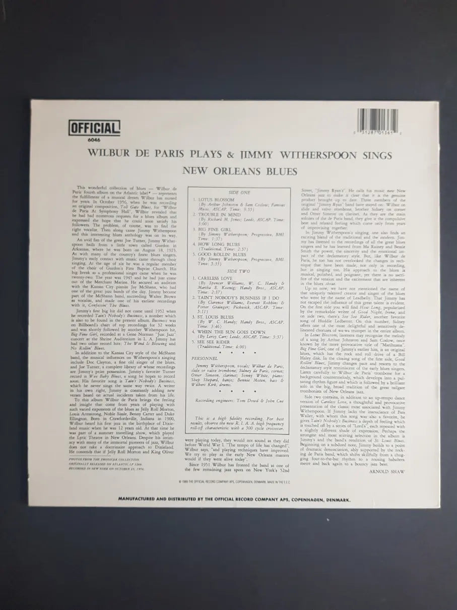 Wilbur De Paris & Jimmy Witherspoon – New Orleans Blues
