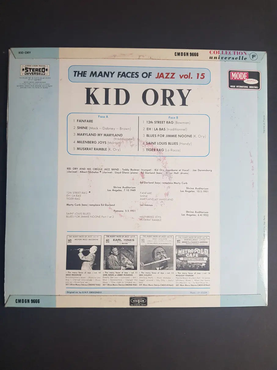 Kid Ory And His Creole Jazz Band – The Many Faces Of Jazz Vol. 15