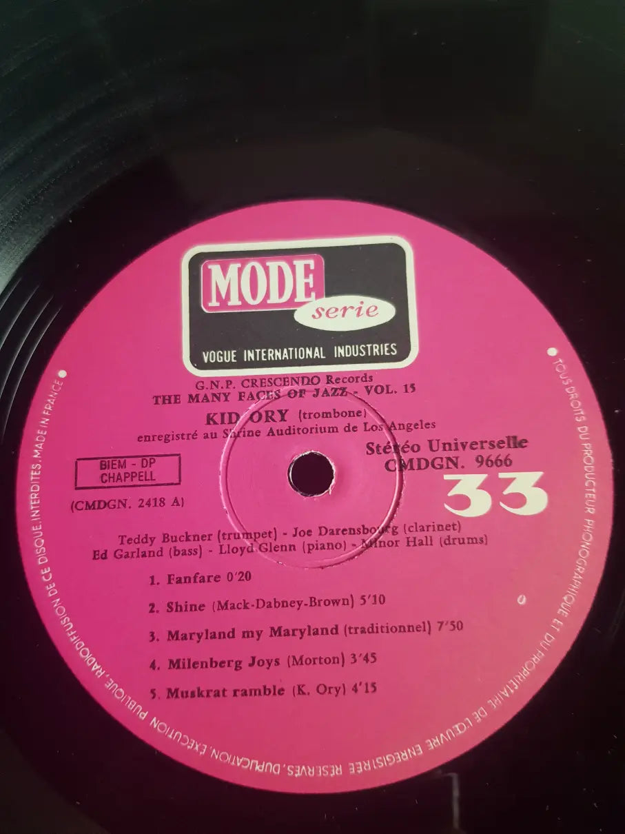 Kid Ory And His Creole Jazz Band – The Many Faces Of Jazz Vol. 15