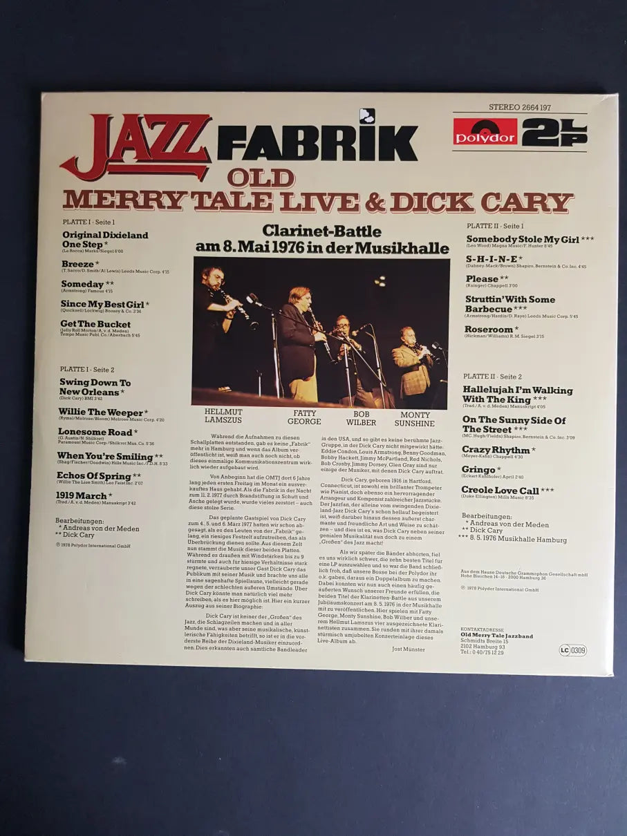 Old Merry Tale Jazzband & Dick Cary Featuring Monty Sunshine, Fatty George, Bob Wilber – Jazz-Fabrik