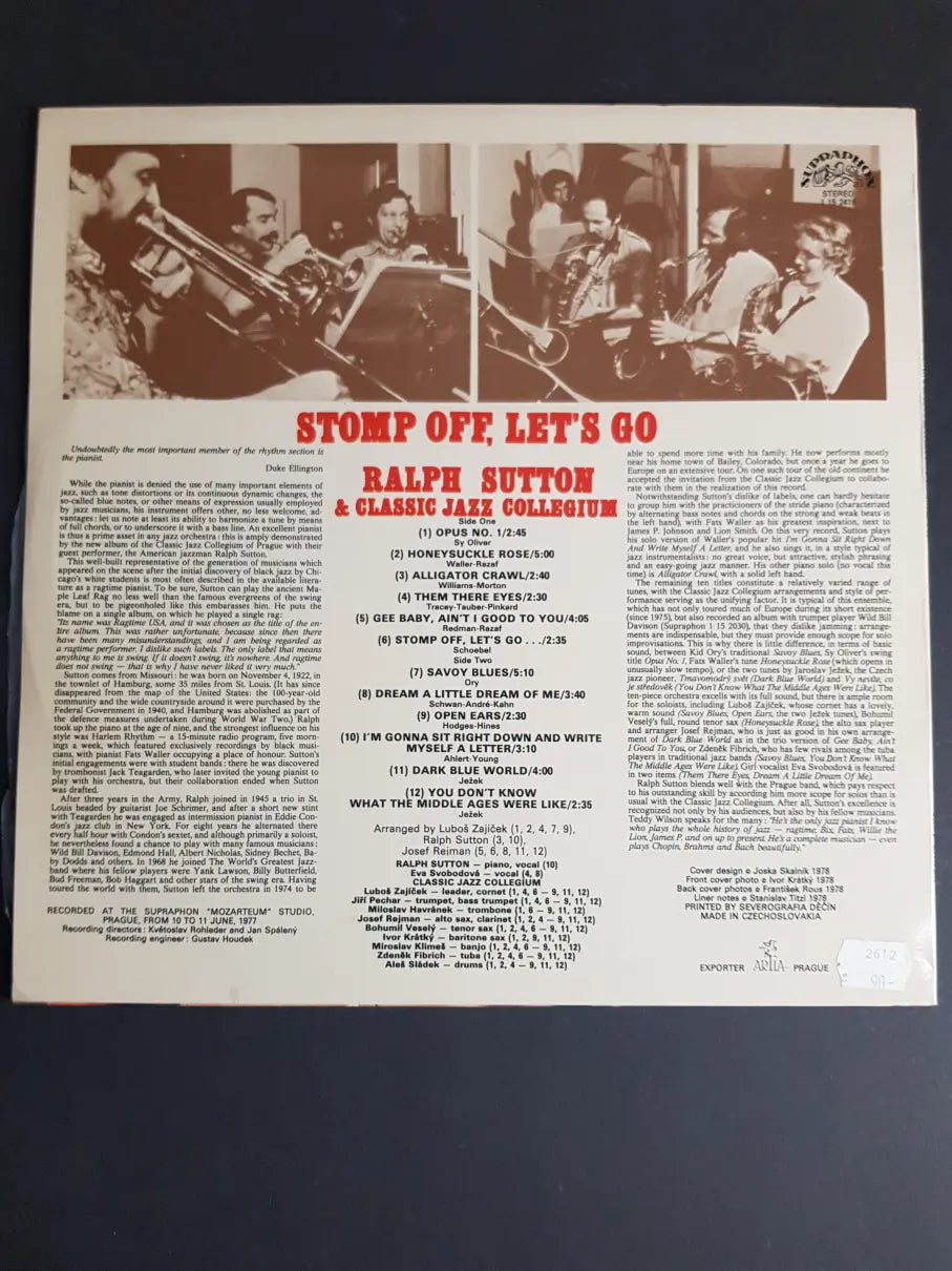 Ralph Sutton & Classic Jazz Collegium – Stomp Off, Let's Go