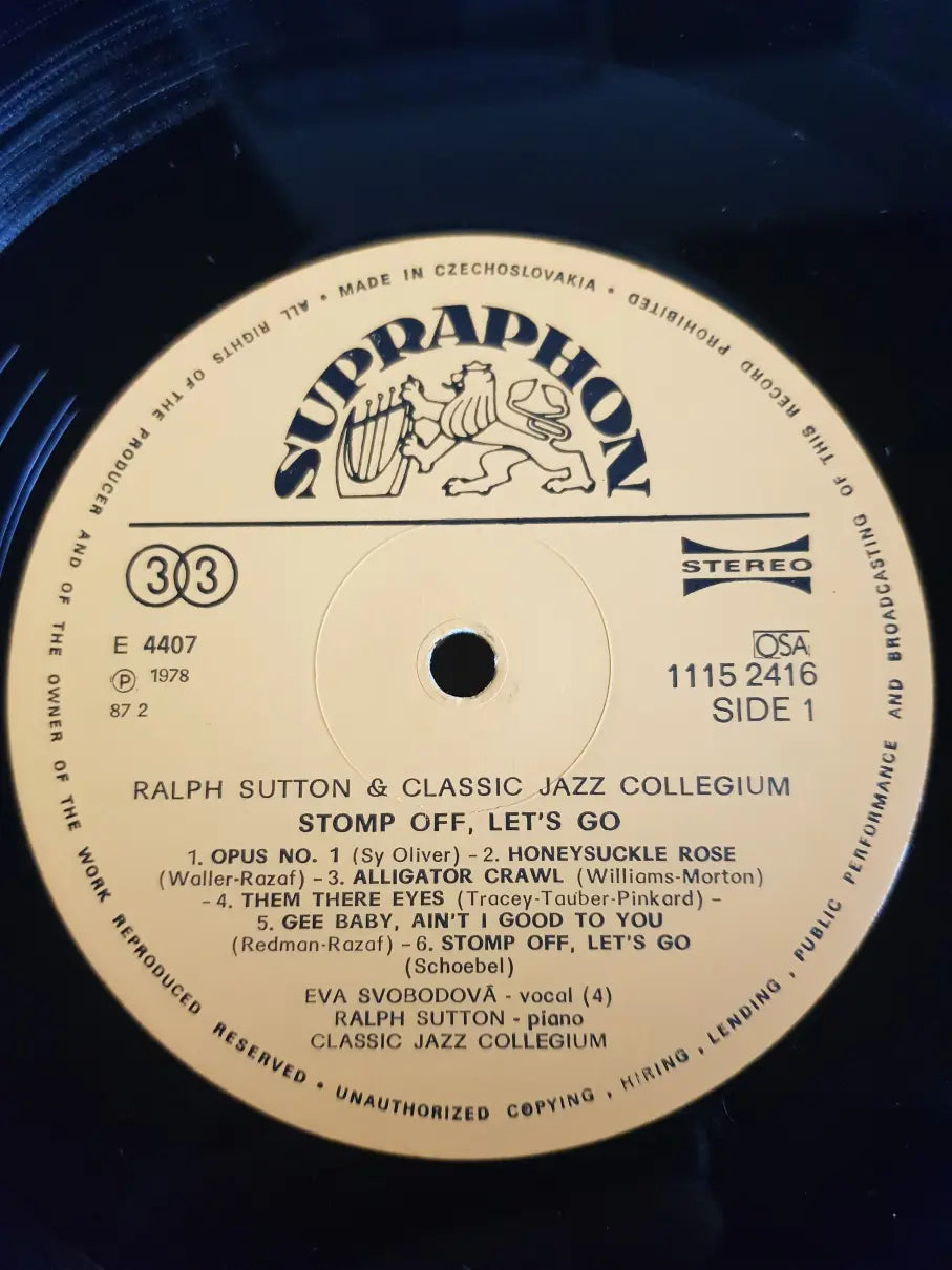 Ralph Sutton & Classic Jazz Collegium – Stomp Off, Let's Go