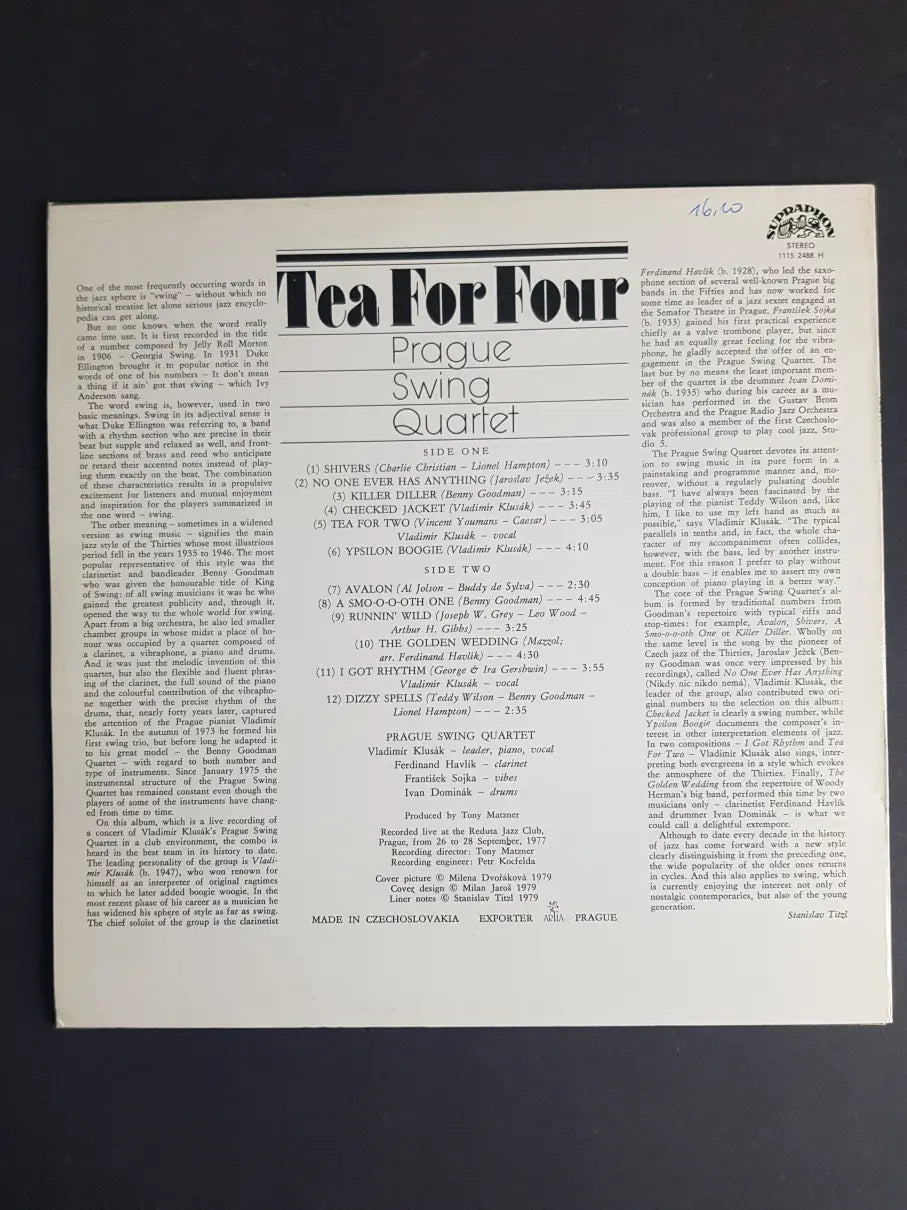 Prague Swing Quartet – Tea For Four