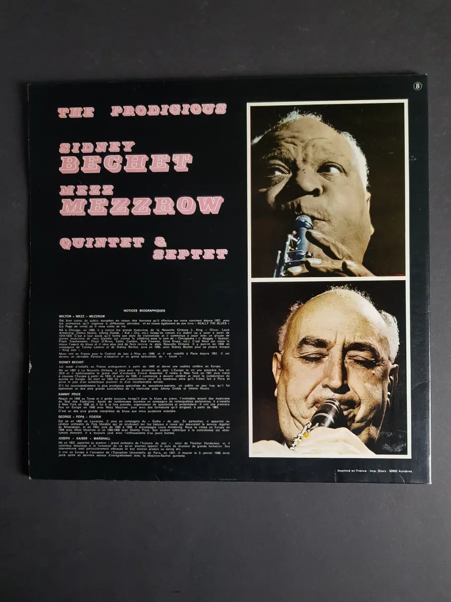 Sidney Bechet / Mezz Mezzrow – The Prodigious Bechet - Mezzrow Quintet & Septet