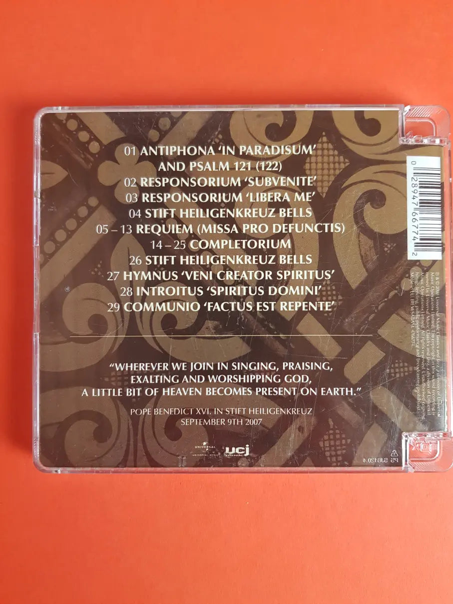 The Cistercian Monks Of Stift Heiligenkreuz – Chant (Music For Paradise)