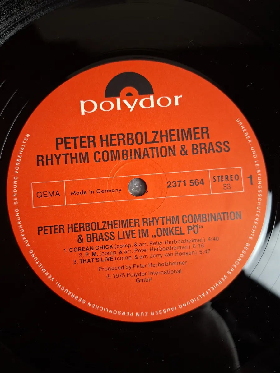Peter Herbolzheimer Rhythm Combination & Brass ‎– Live Im Onkel Pö