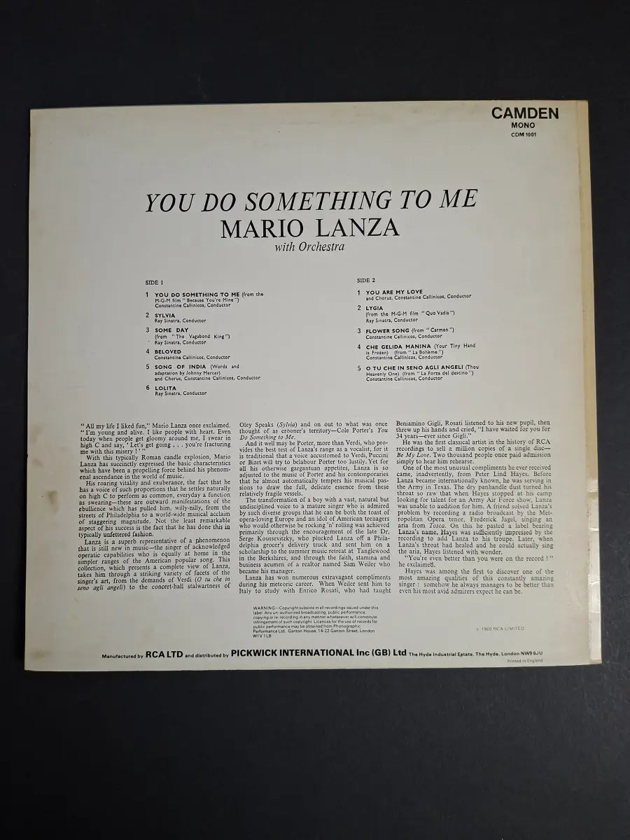 Mario Lanza – You Do Something To Me