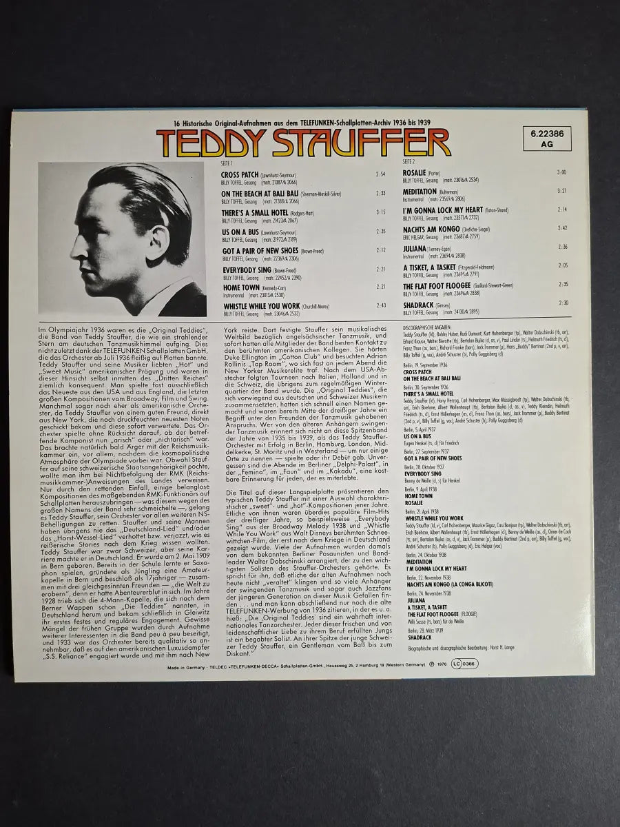 Teddy Stauffer Und Seine Original Teddies – Swing Tanzen Verboten