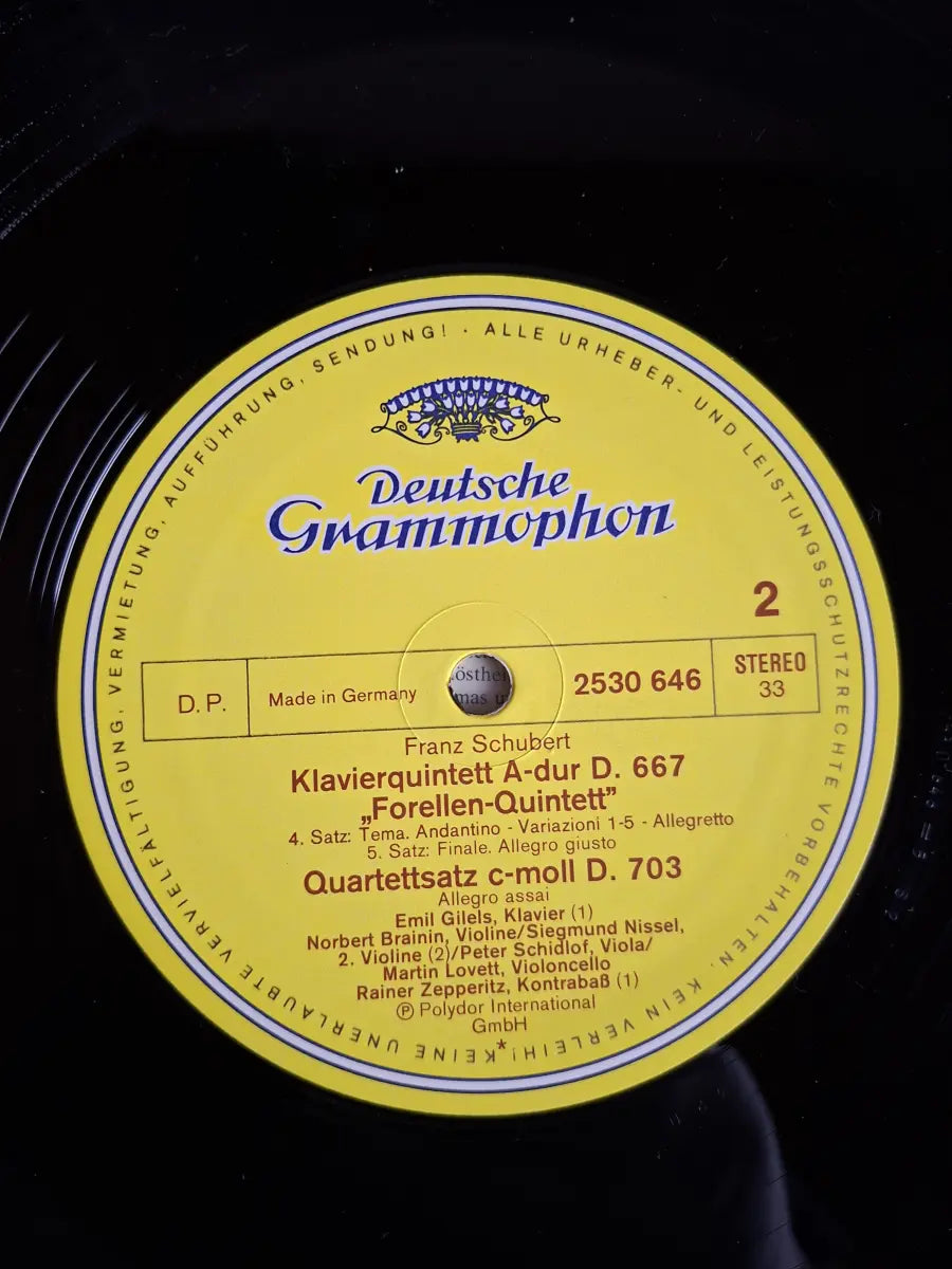 Franz Schubert – Emil Gilels • Amadeus-Quartett • Rainer Zepperitz – Forellenquintett • Trout Quintet • Quintetto »La Trota«
