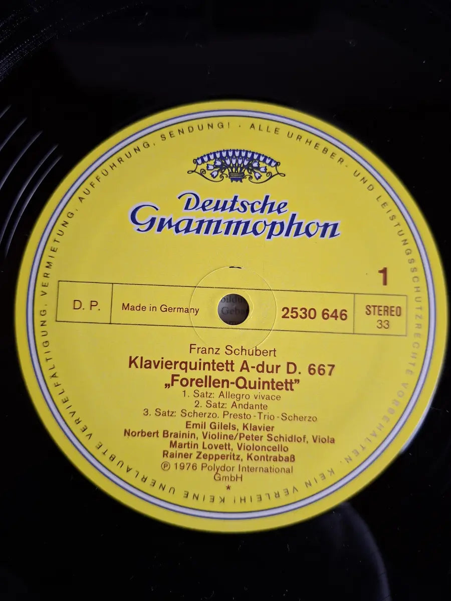 Franz Schubert – Emil Gilels • Amadeus-Quartett • Rainer Zepperitz – Forellenquintett • Trout Quintet • Quintetto »La Trota«