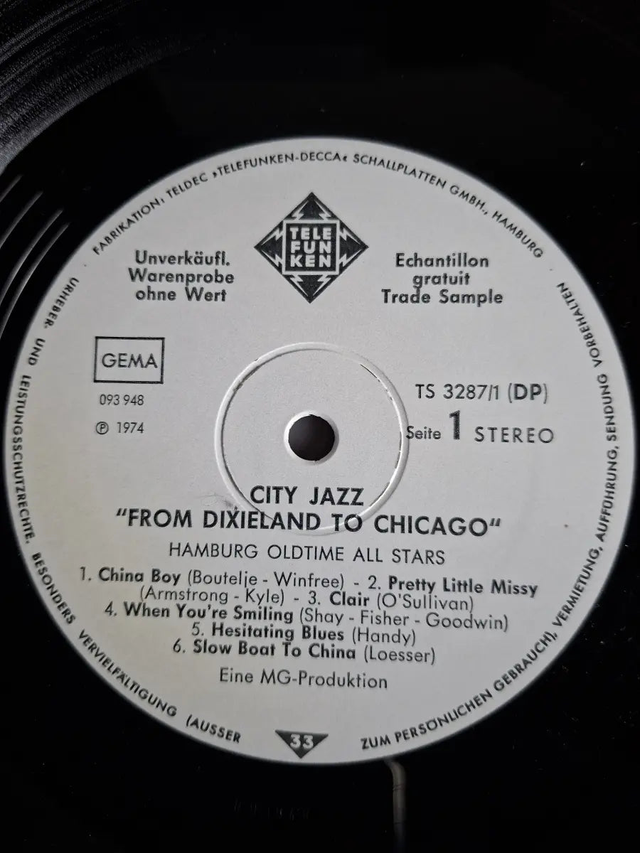 The Hamburg Oldtime Allstars – City Jazz "From Dixieland To Chicago"