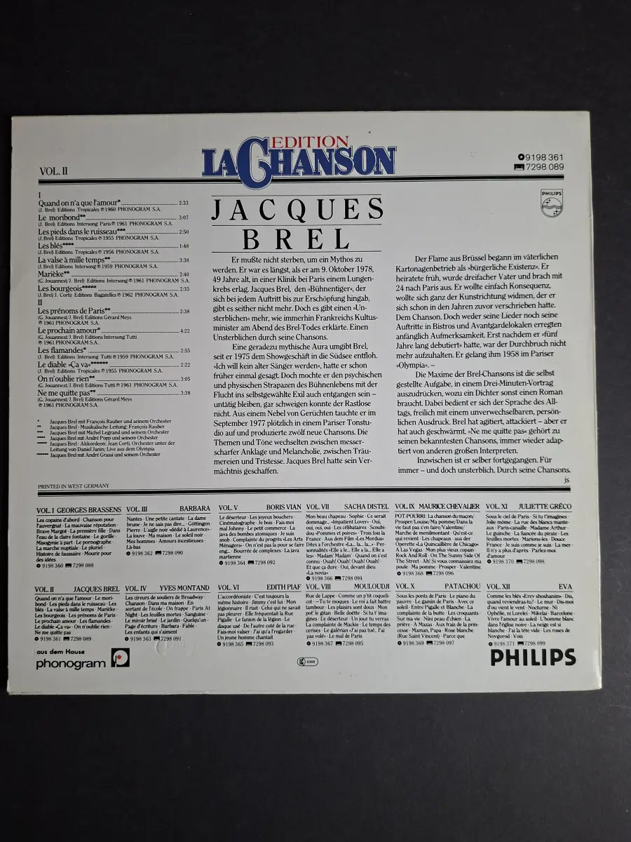 Jacques Brel – Edition La Chanson Vol. II
