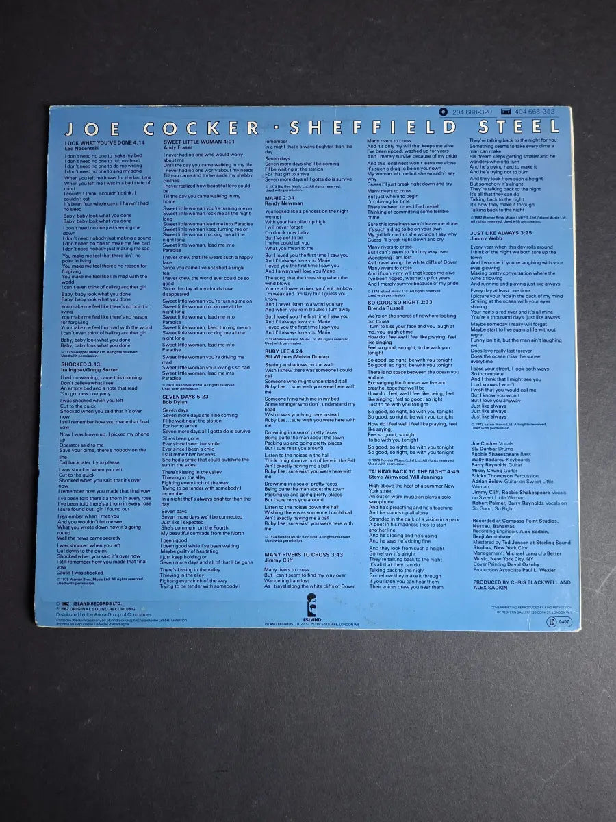 Joe Cocker – Sheffield Steel
