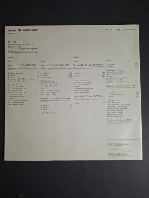 Bach, Kammerorchester Berlin, Helmut Koch – Die Sechs Brandenburgischen Konzerte (BWV 1046-1051)