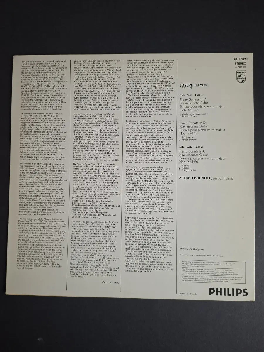 Haydn, Alfred Brendel – Piano Sonatas Hob.XVI 48, 50, 51