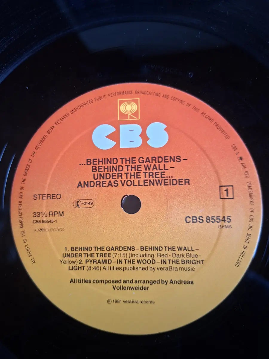 Andreas Vollenweider – ...Behind The Gardens - Behind The Wall - Under The Tree...