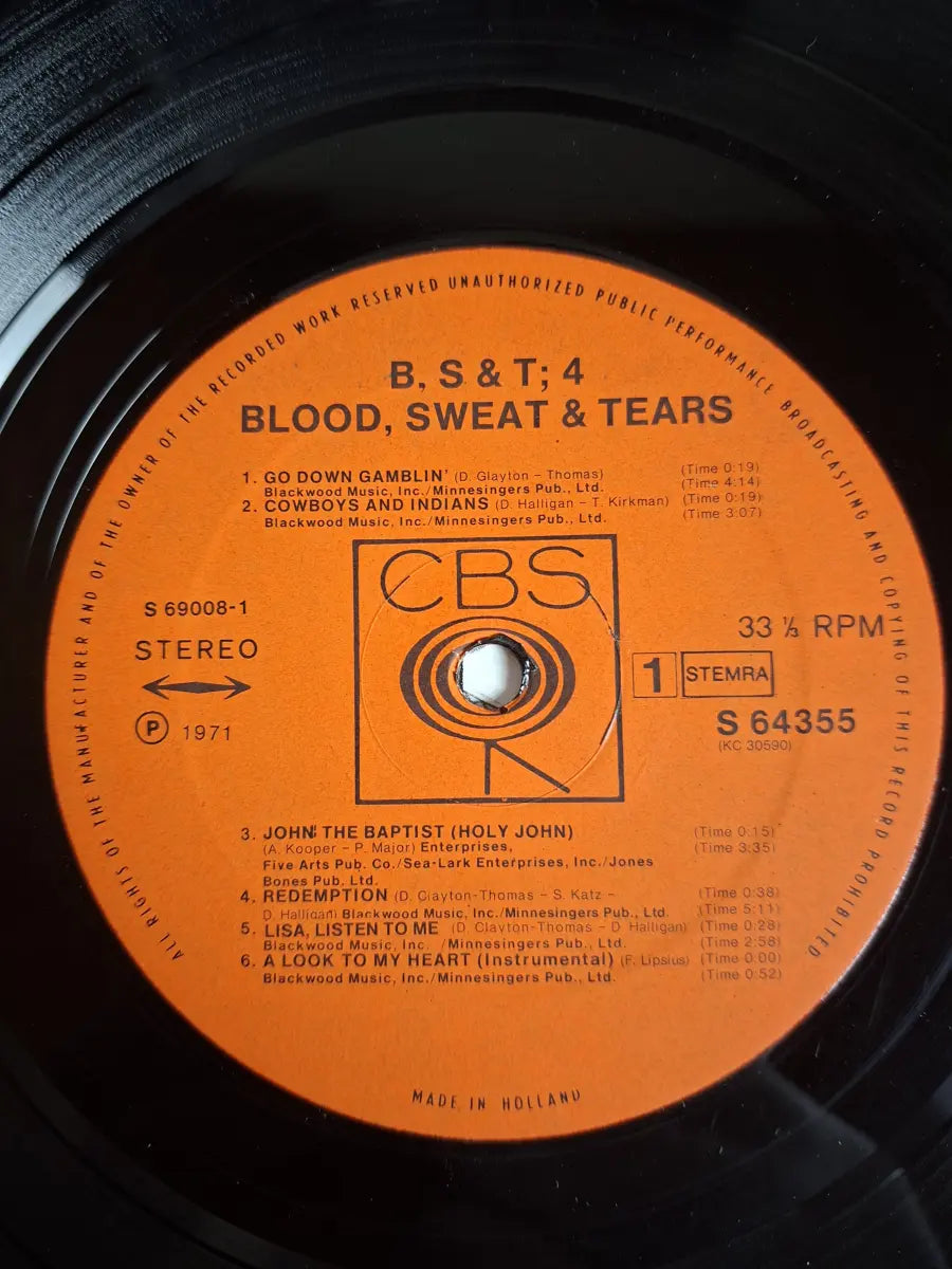 Blood, Sweat & Tears – B, S & T; 4