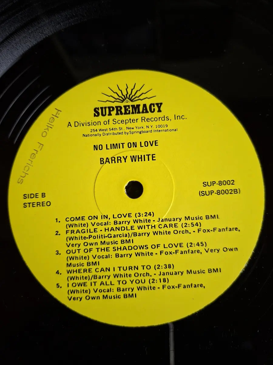 Barry White – No Limit On Love