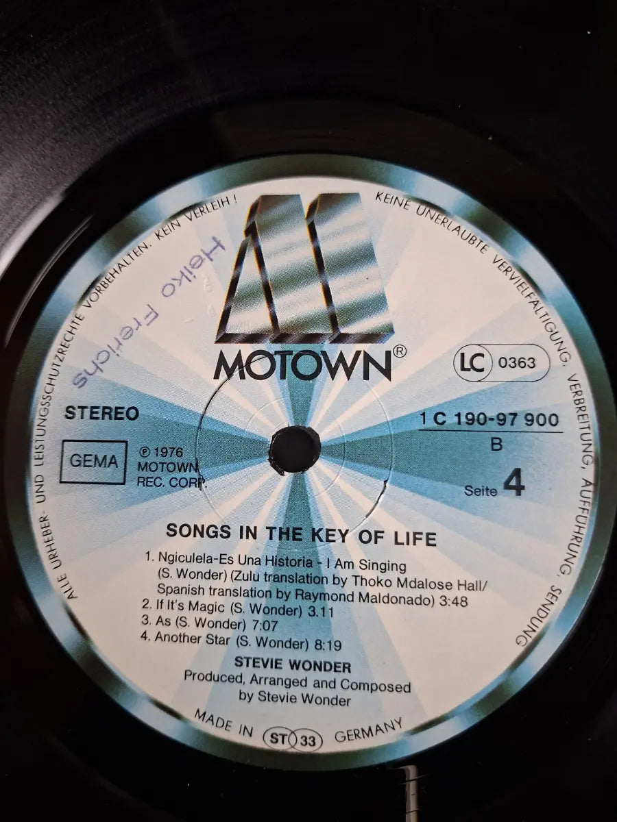 Stevie Wonder – Songs In The Key Of Life