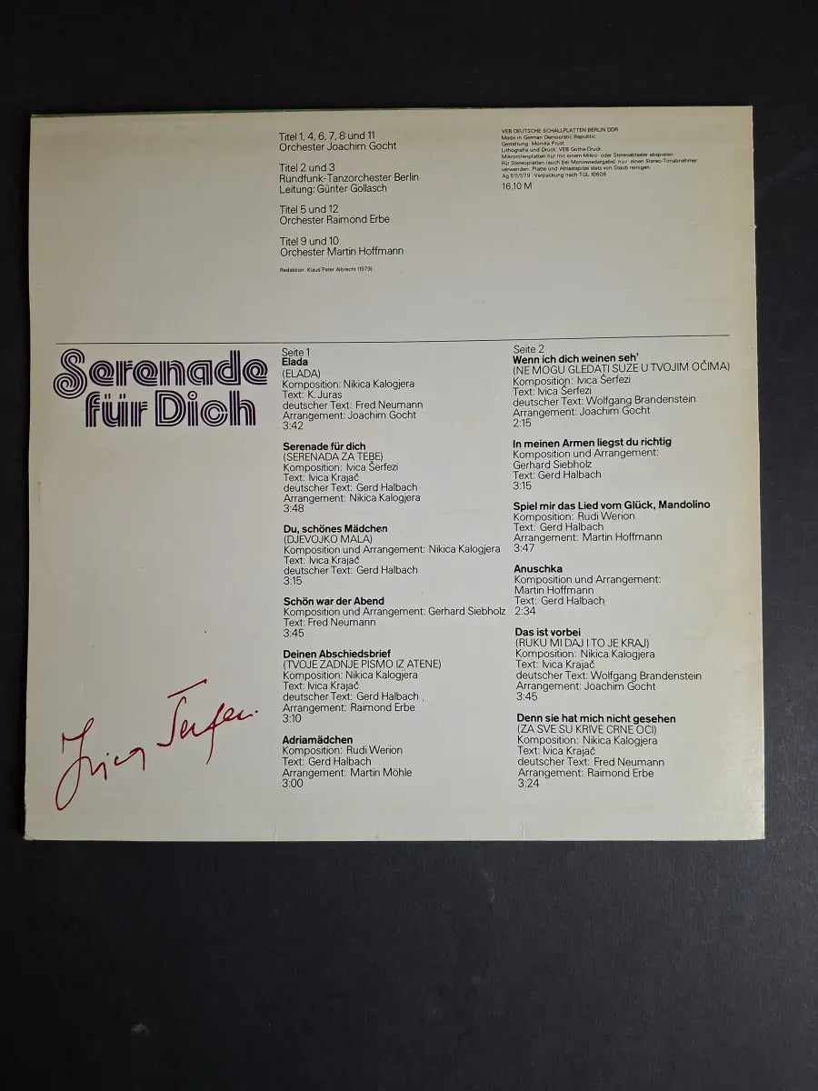 Ivica Šerfezi – Serenade Für Dich