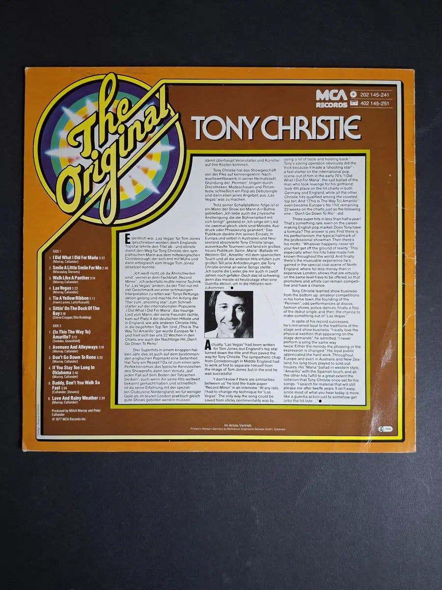 Tony Christie – The Original Tony Christie