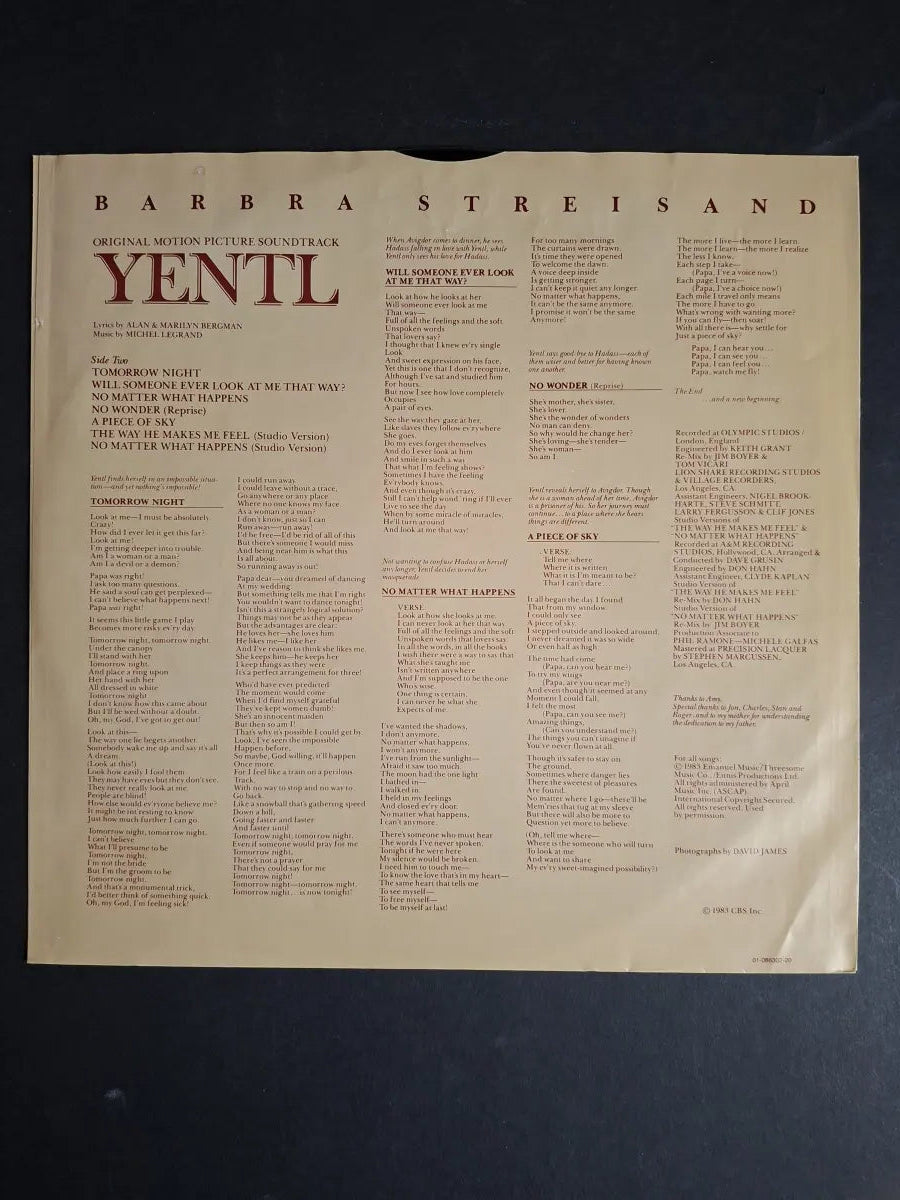 Barbra Streisand – Yentl - Original Motion Picture Soundtrack