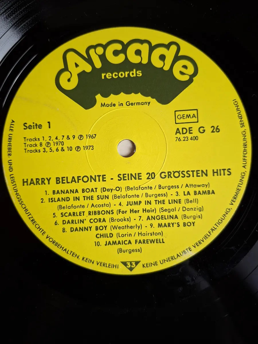 Harry Belafonte – Seine 20 Grössten Hits