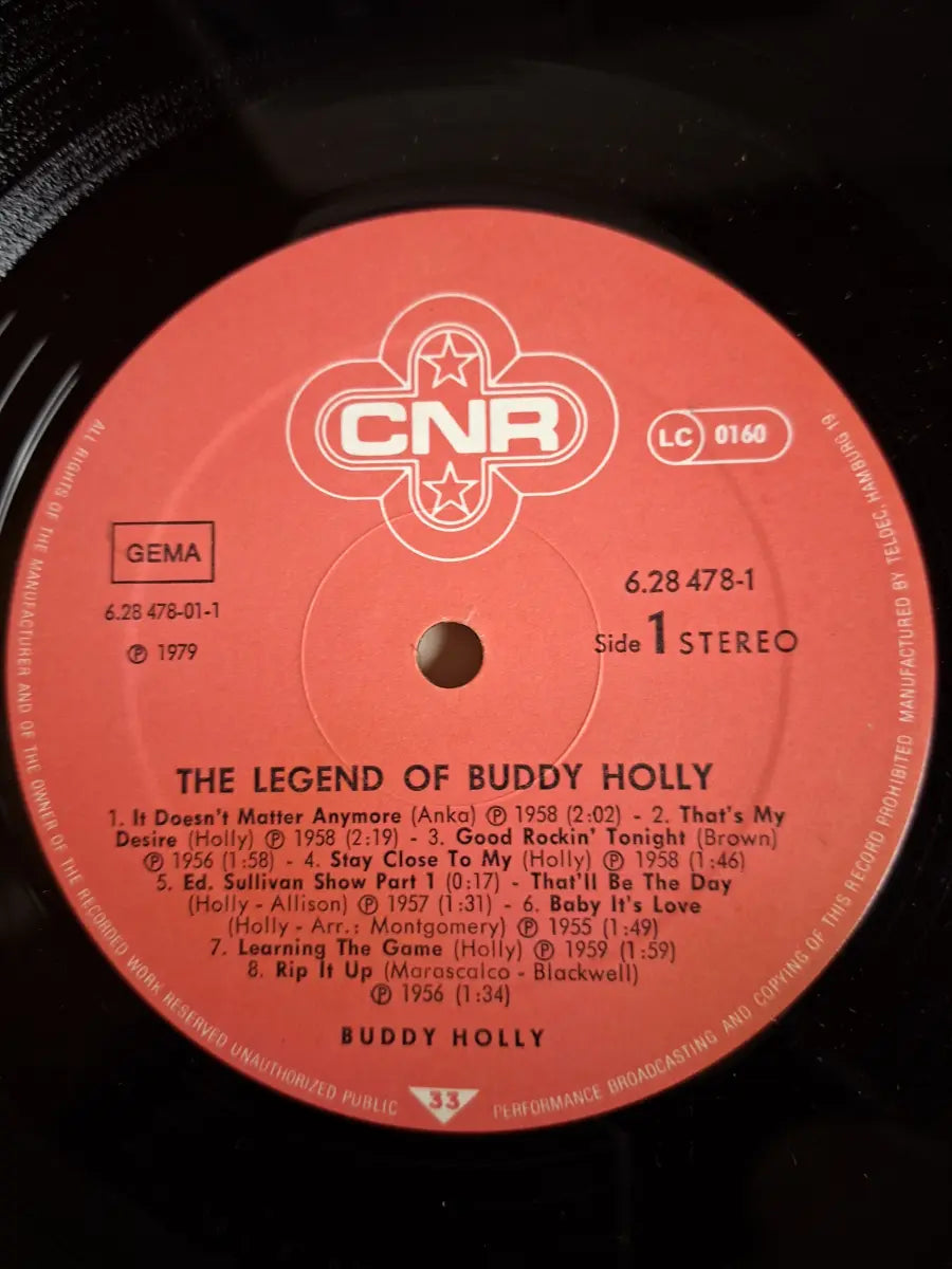 Buddy Holly – The Legend Of Buddy Holly - Original Early Recordings