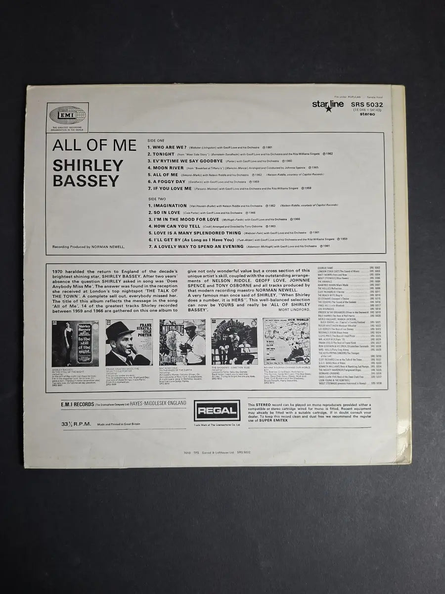 Shirley Bassey – All Of Me