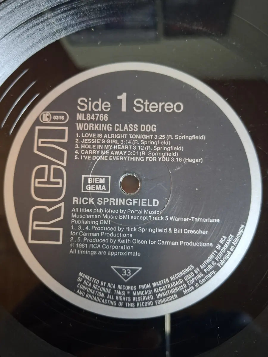 Rick Springfield – Working Class Dog