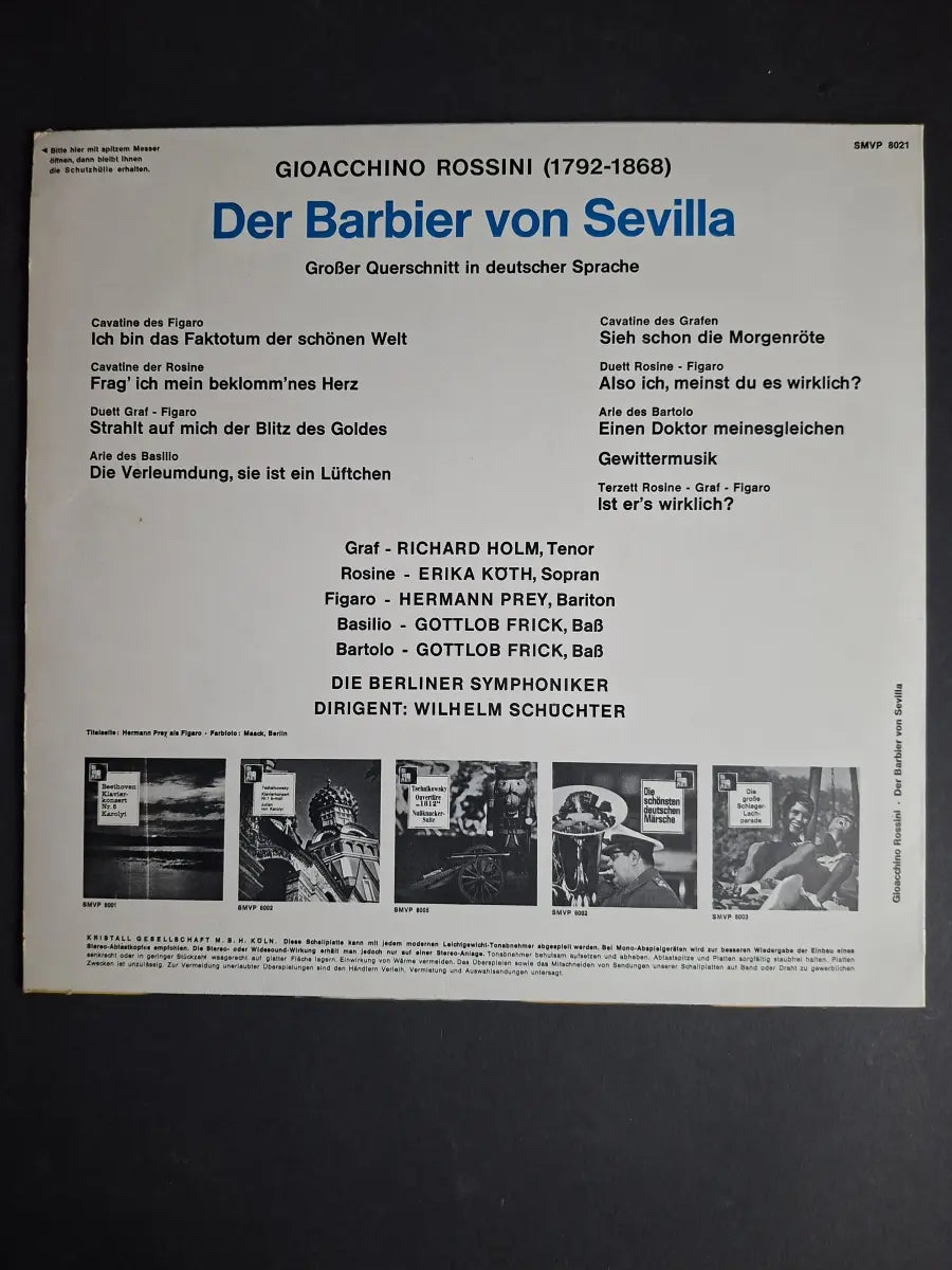 Gioacchino Rossini – Der Barbier von Sevilla, Großer Querschnitt In Deutscher Sprache