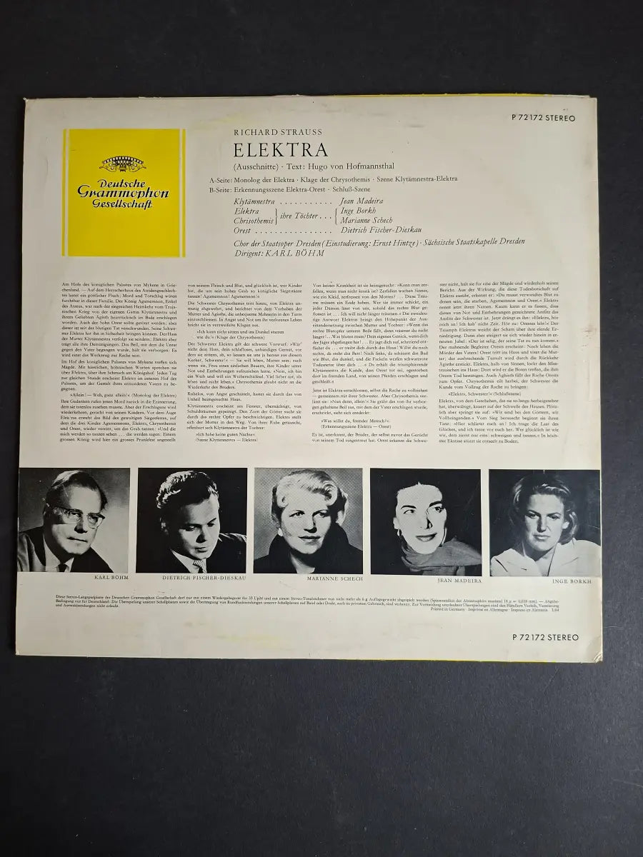 Richard Strauss - Inge Borkh, Marianne Schech, Jean Madeira, Dietrich Fischer-Dieskau, Sächsische Staatskapelle Dresden, Karl Böhm – Elektra (Ausschnitte)