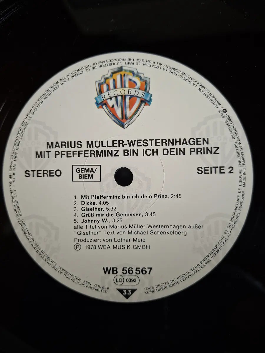 Marius Müller-Westernhagen – Mit Pfefferminz Bin Ich Dein Prinz